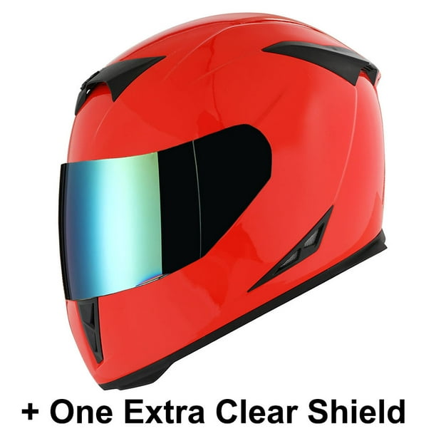 1STorm Motorcycle Full Face Helmet Star King Matt Green Size Large 57-58 CM,22.4//22.8 Inch One Extra Clear Shield